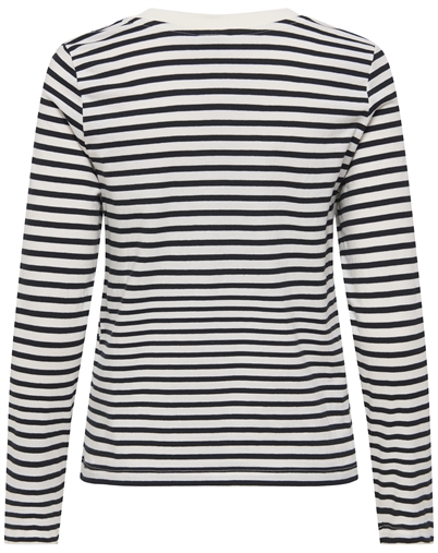 JDY - JDYPisa Print Langærmet Top - Cloud Dancer/New Stripe